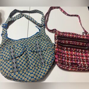 Vera Bradley bag bundle tote crossbody purse quilted fabric set plaid floral